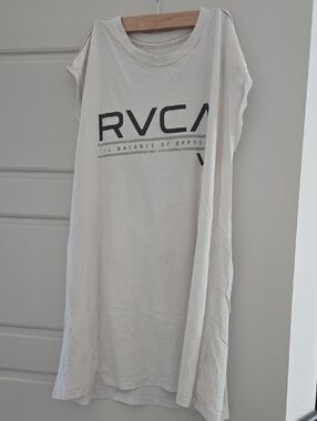 RVCA Cream Sleeveless Logo Tank